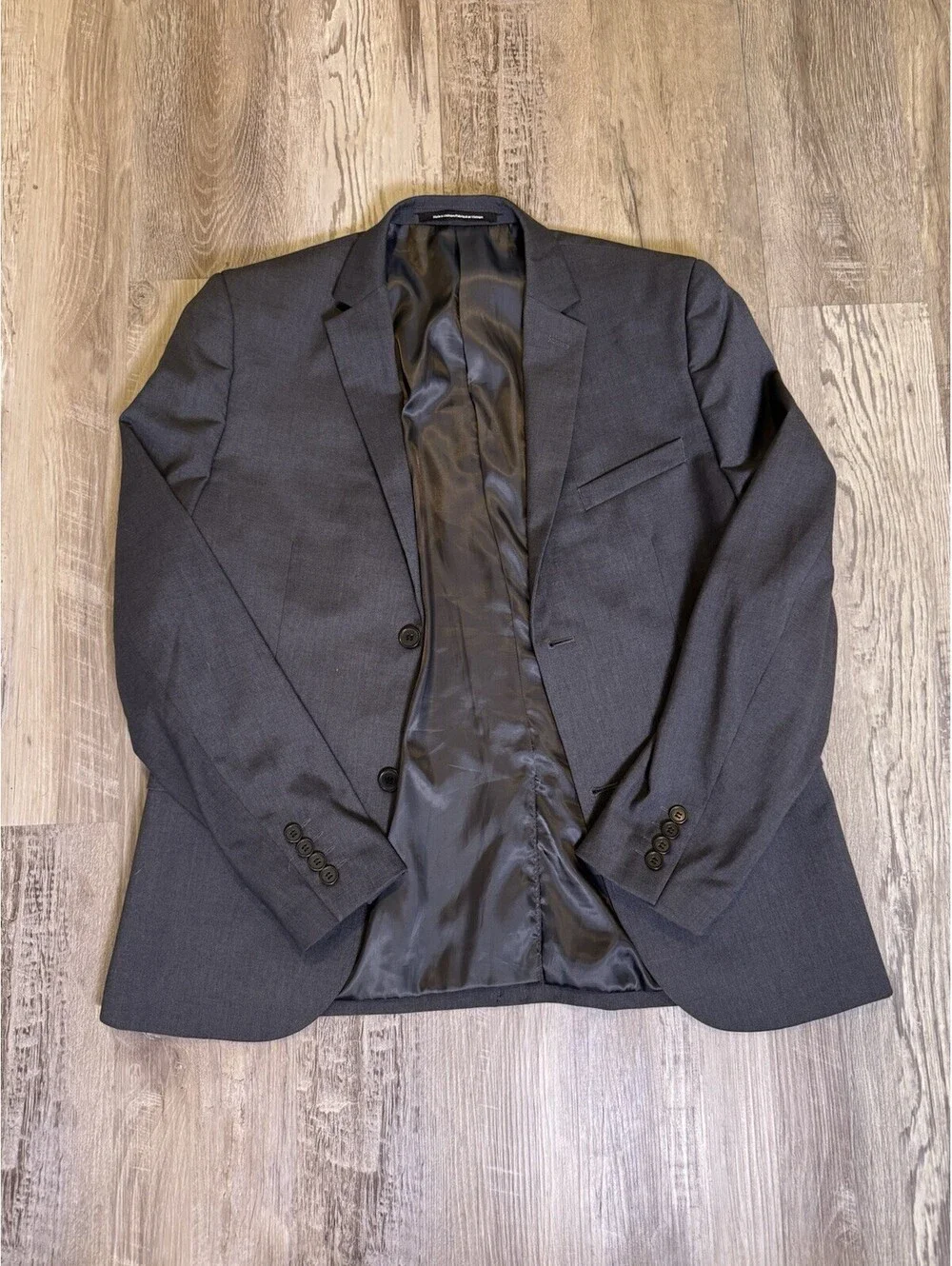 H&M Men’s Slim Fit M Gray Blazer Sport Coat 2 Button Notch Lapel Suit Jacket
